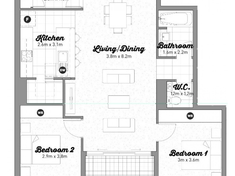 517/52 Sturt Street, Adelaide SA 5000 Floorplan