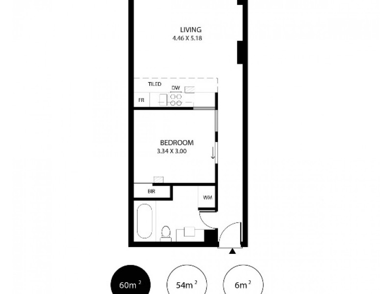 604/102 – 105 North Terrace, Adelaide SA 5000 Floorplan