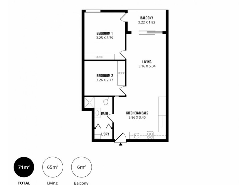 703/96 North Terrace, Adelaide SA 5000 Floorplan