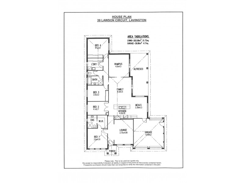 39 Lawson Circuit, Lavington NSW 2641 Floorplan