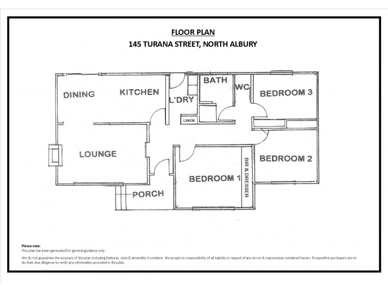 145 Turana Street, North Albury NSW 2640 Floorplan
