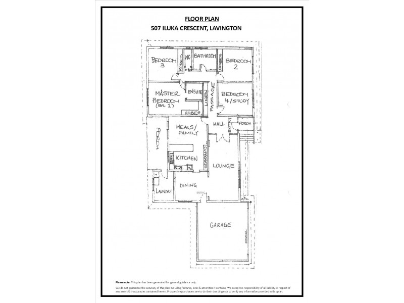 507 Iluka Crescent, Lavington NSW 2641 Floorplan