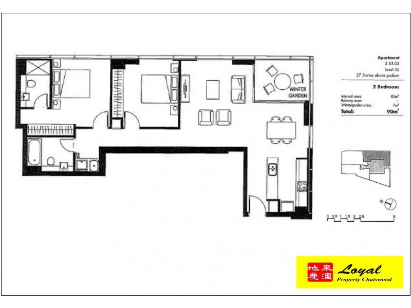 S3503/1 Post Office Lane, Chatswood NSW 2067 Floorplan