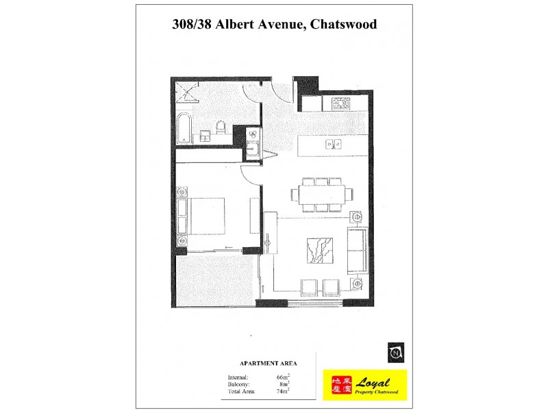 308/38 Albert Avenue, Chatswood NSW 2067 Floorplan
