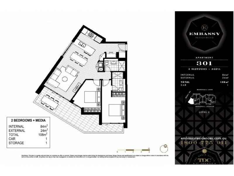 301/25 Marshall Avenue, St Leonards NSW 2065 Floorplan