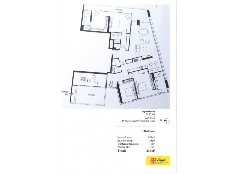 3202/69 Albert Avenue, Chatswood NSW 2067 Floorplan