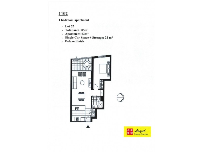 1102/7 Railway Street, Chatswood NSW 2067 Floorplan