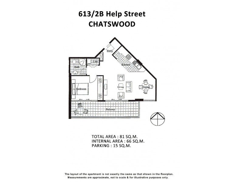 613/2B Help Street, Chatswood NSW 2067 Floorplan