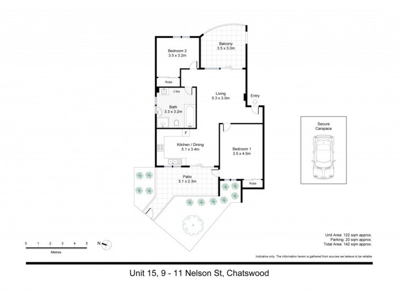 15/9-11 Nelson Street, Chatswood NSW 2067 Floorplan