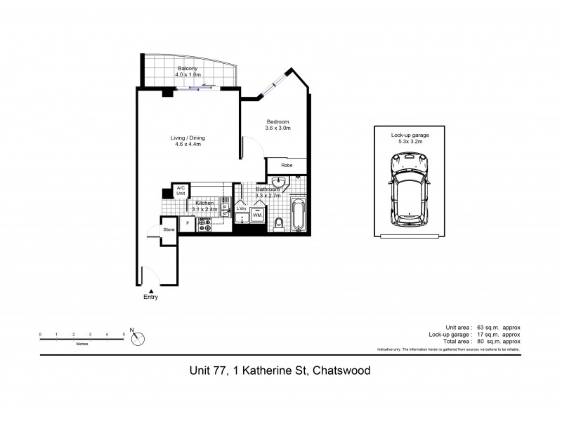 77/1 Katherine Street, Chatswood NSW 2067 Floorplan