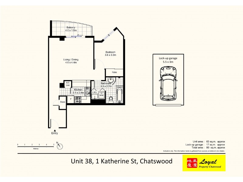 38/1 Katherine Street, Chatswood NSW 2067 Floorplan