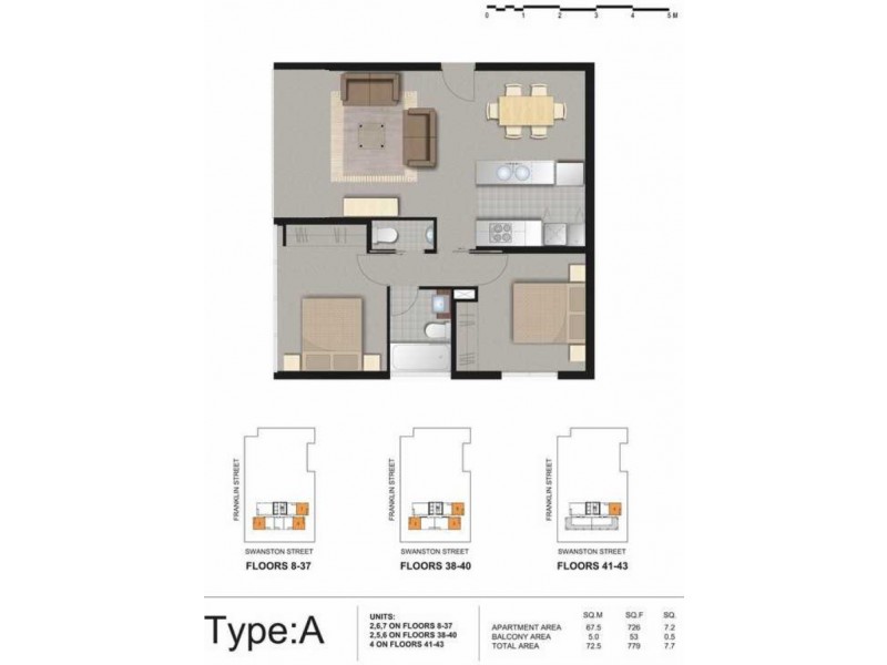 4204/483 Swanston Street, Melbourne VIC 3000 Floorplan