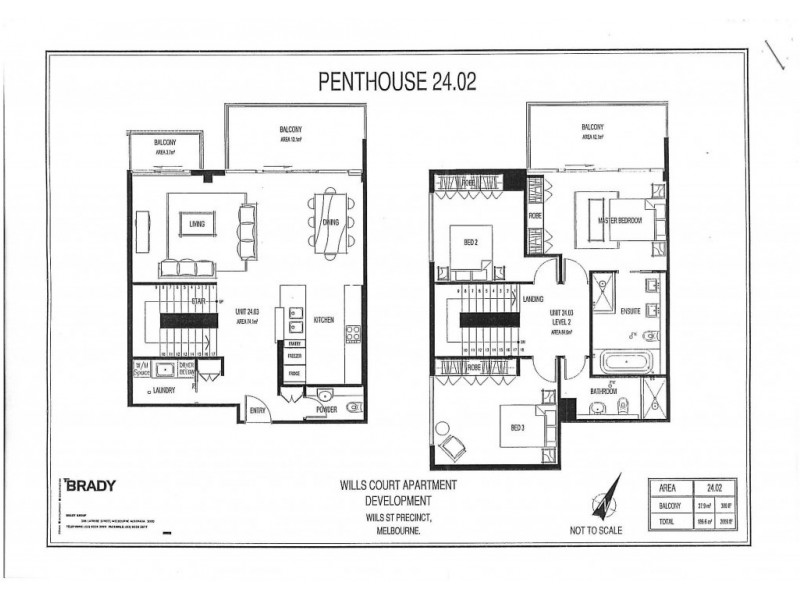 2402/25-33 Wills Street, Melbourne VIC 3000 Floorplan