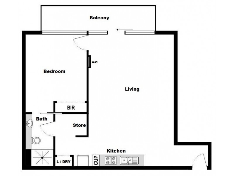 2309/25 Wills Street, Melbourne VIC 3000 Floorplan