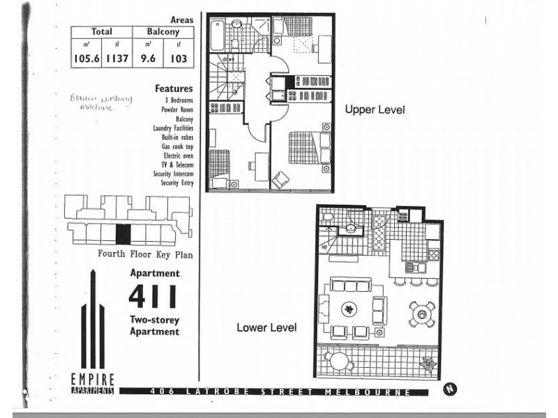411/406 La Trobe Street, Melbourne VIC 3000 Floorplan