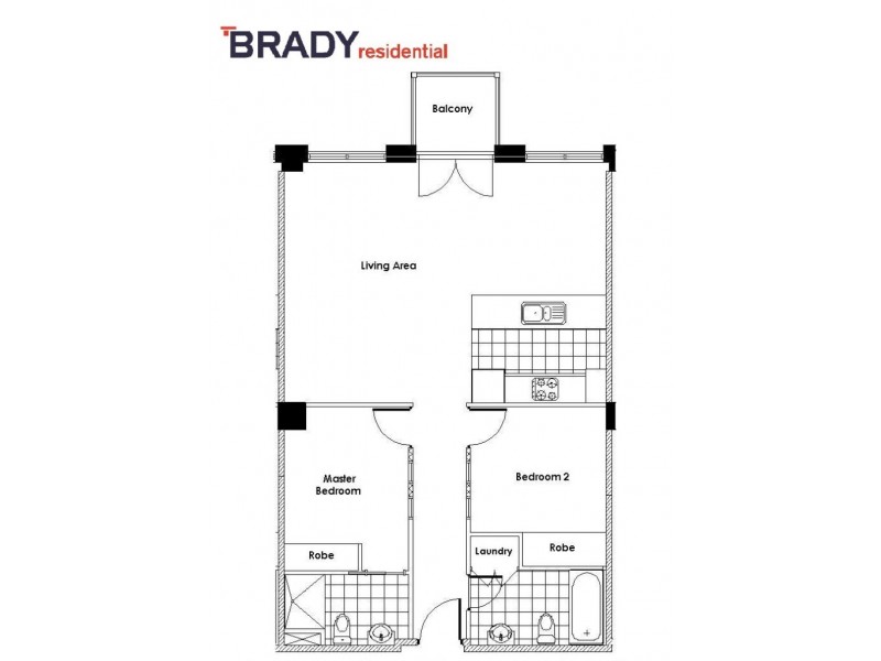 1308/270 King Street, Melbourne VIC 3000 Floorplan