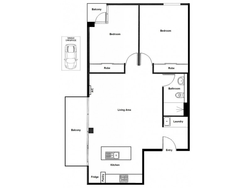 1401/25 Wills Street, Melbourne VIC 3000 Floorplan