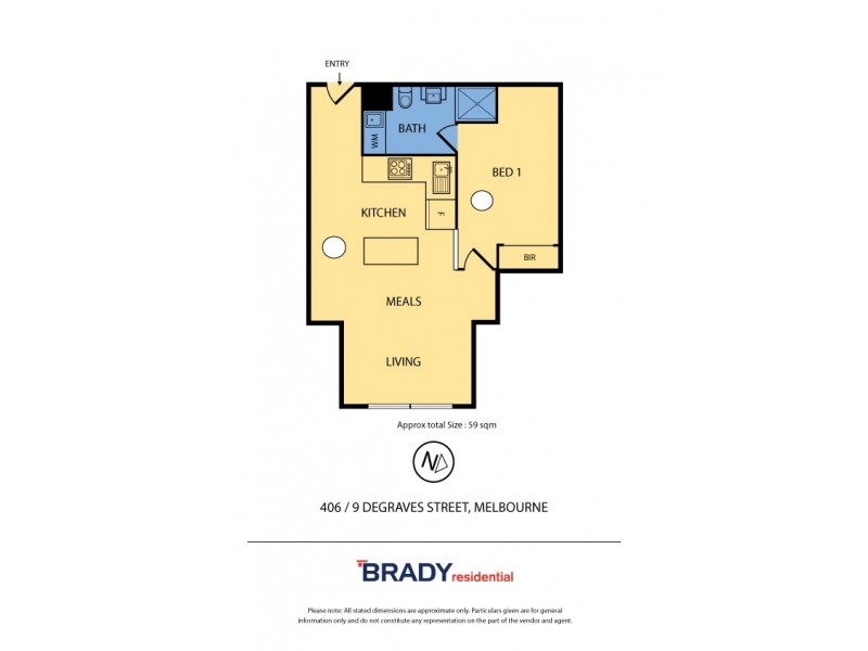 406/9 Degraves street, Melbourne VIC 3000 Floorplan