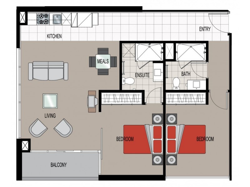 1305/8 Downie Street, Melbourne VIC 3000 Floorplan