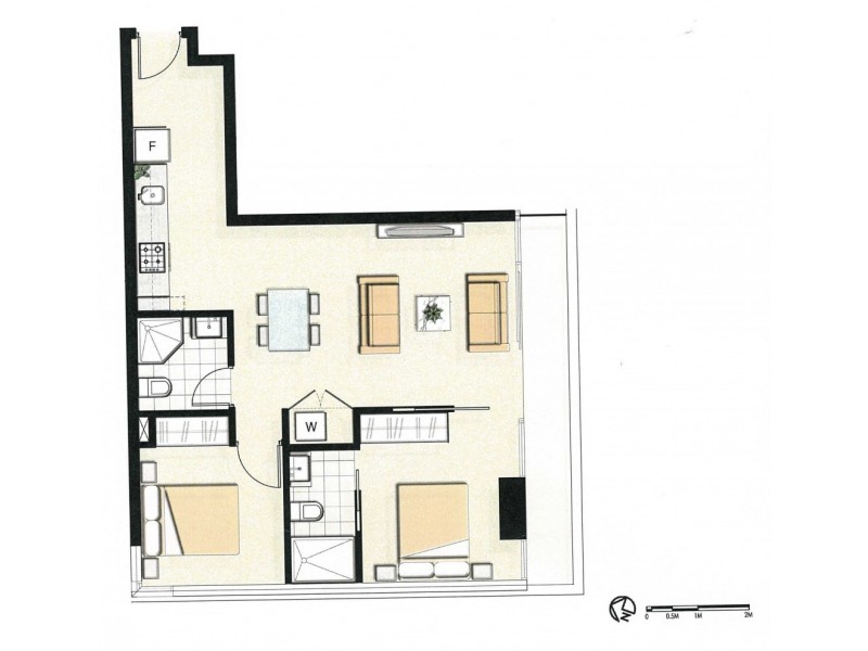 2702/8 Sutherland Street, Melbourne VIC 3000 Floorplan