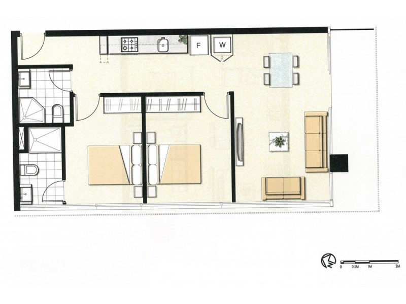 503/8 Sutherland Street, Melbourne VIC 3000 Floorplan