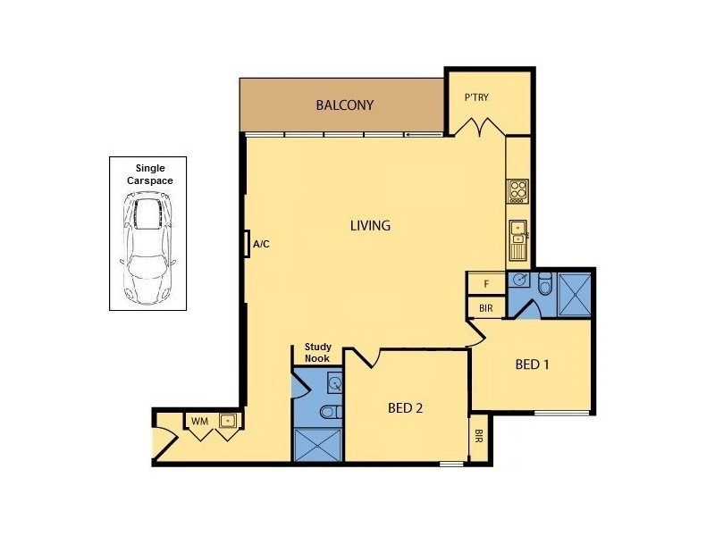 606/28 Wills Street, Melbourne VIC 3000 Floorplan