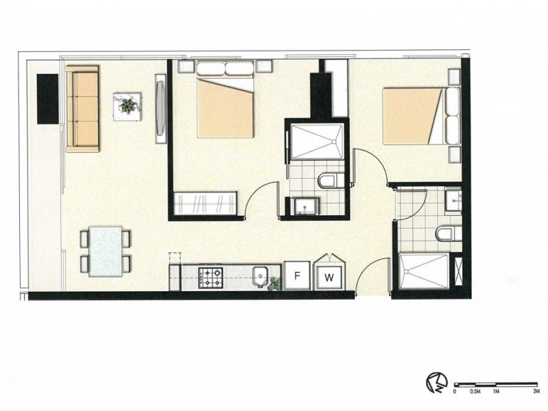 1407/8 Sutherland Street, Melbourne VIC 3000 Floorplan