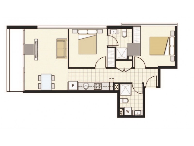 2803/5 Sutherland Street, Melbourne VIC 3000 Floorplan