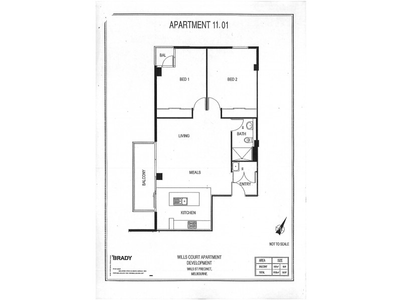 1101/25-33 Wills Street, Melbourne VIC 3000 Floorplan
