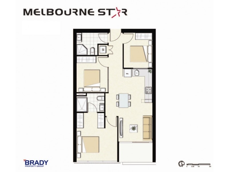 3003/8 Sutherland Street, Melbourne VIC 3000 Floorplan