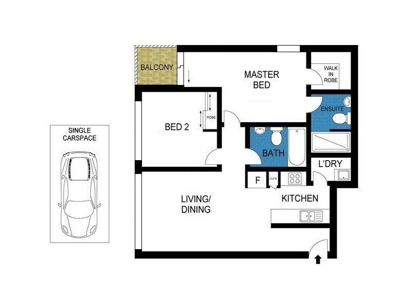 1207/28 Wills Street, Melbourne VIC 3000 Floorplan