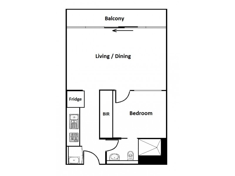 1102/25 Wills Street, Melbourne VIC 3000 Floorplan