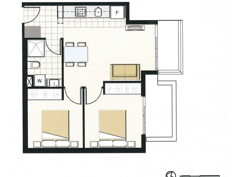 1308/5 Sutherland Street, Melbourne VIC 3000 Floorplan