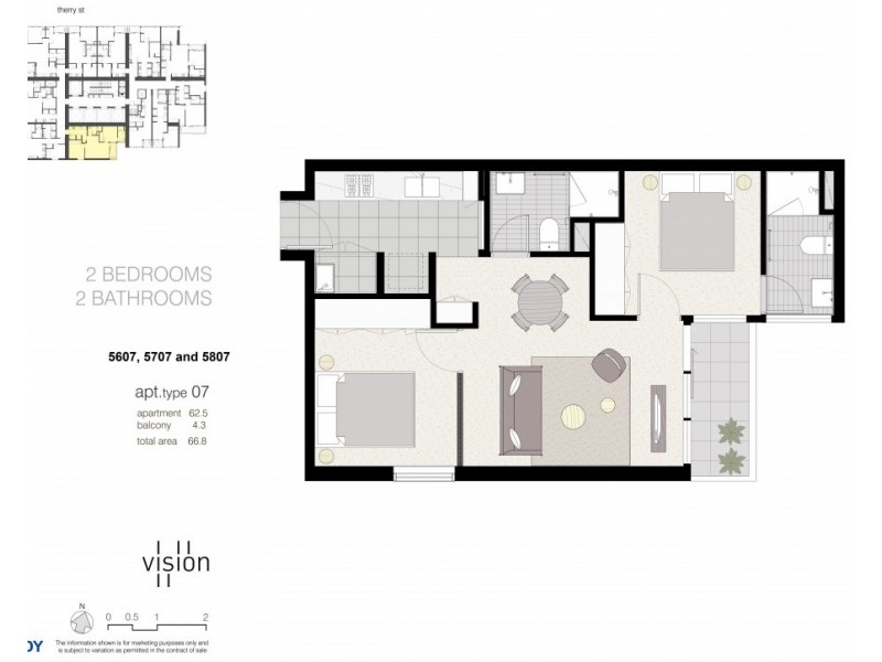 5607/500 Elizabeth Street, Melbourne VIC 3000 Floorplan