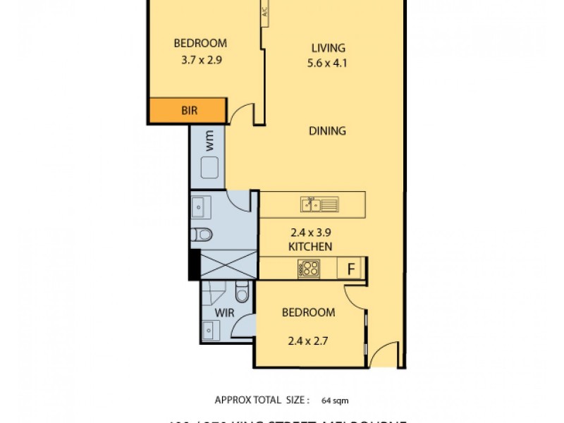 409/270 King Street, Melbourne VIC 3000 Floorplan