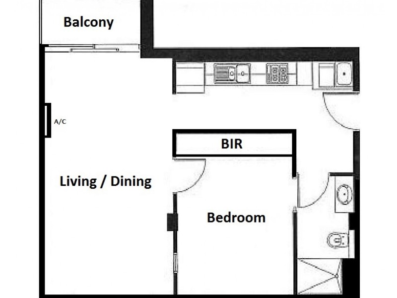 1507/25-33 Wills Street, Melbourne VIC 3000 Floorplan