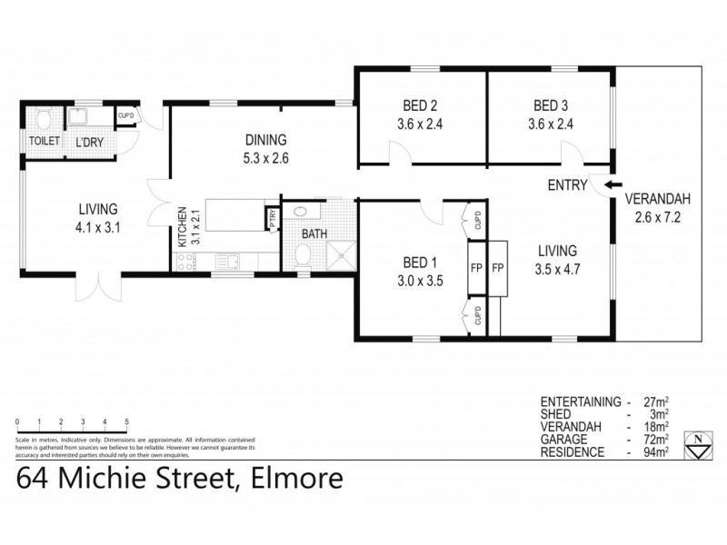 64 Michie Street, Elmore VIC 3558 Floorplan