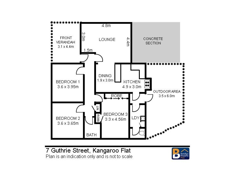 7 Guthrie Street, Kangaroo Flat VIC 3555 Floorplan