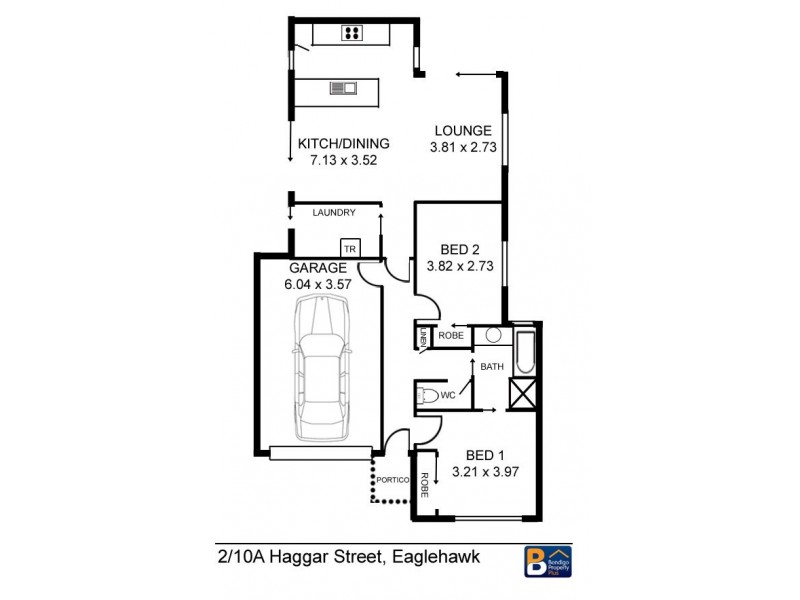 2/10A Haggar Street, Eaglehawk VIC 3556 Floorplan