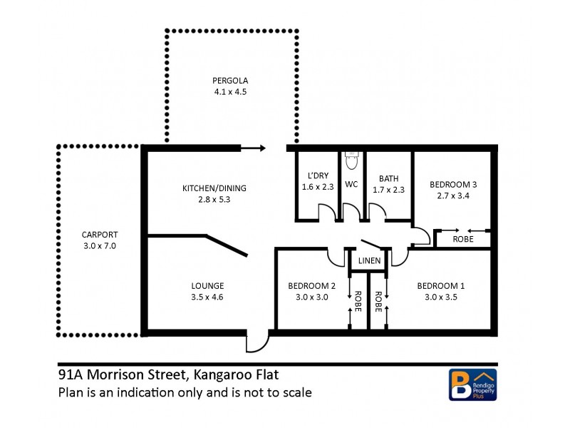 91A Morrison Street, Kangaroo Flat VIC 3555 Floorplan