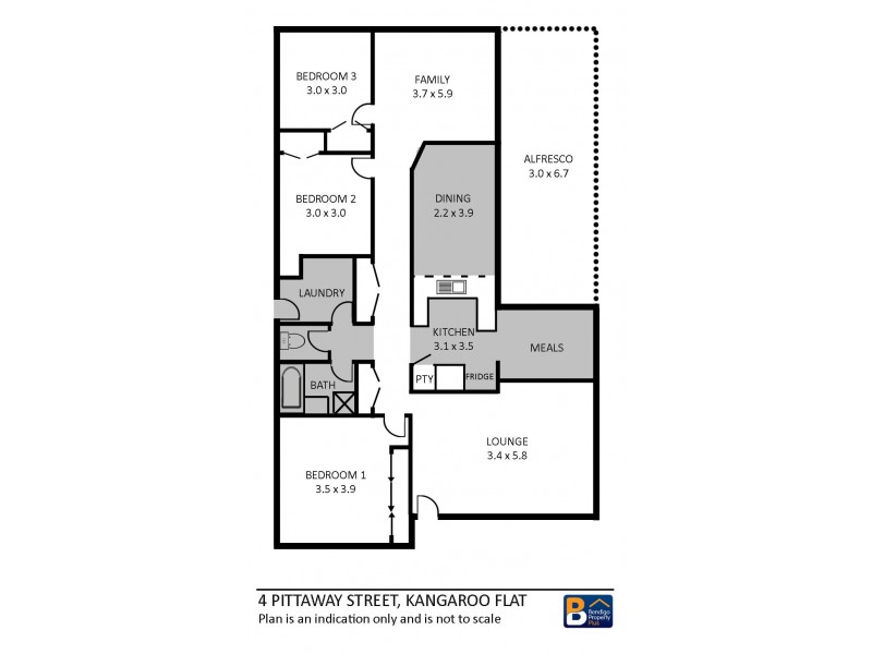 4 Pittaway Street, Kangaroo Flat VIC 3555 Floorplan