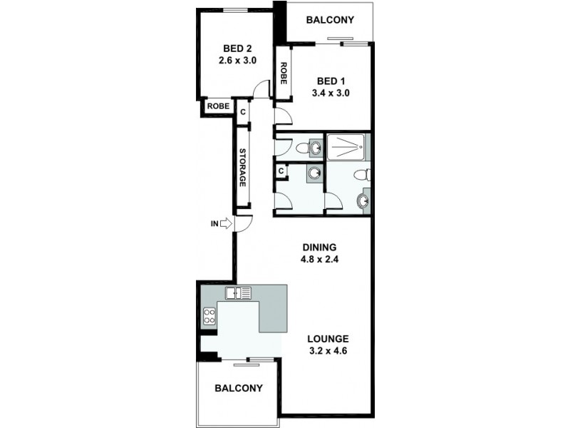 8/378 Beaufort Street, Perth WA 6000 Floorplan