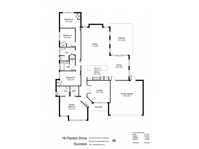 16 Panton Drive, Success WA 6164 Floorplan