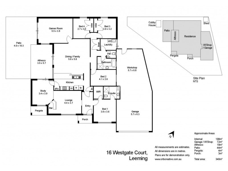 16 Westgate Court, Leeming WA 6149 Floorplan