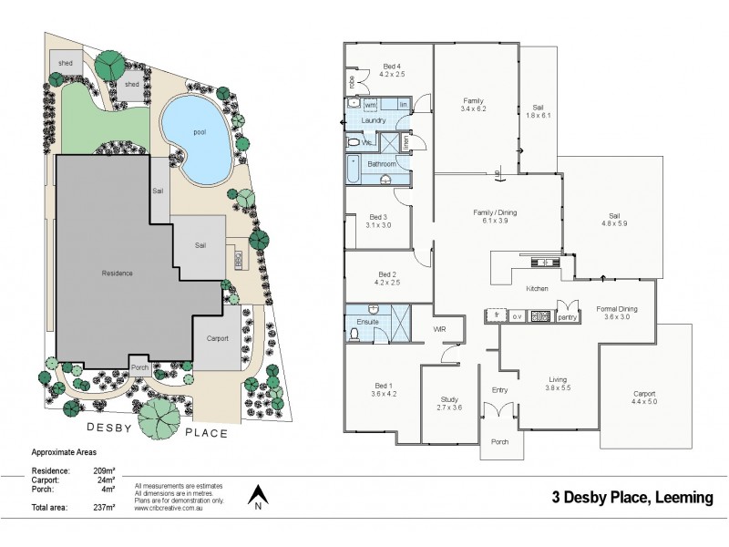 3 Desby Place, Leeming WA 6149 Floorplan