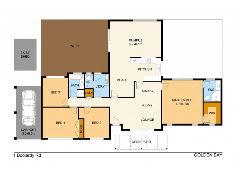 1 Boolardy Road, Golden Bay WA 6174 Floorplan