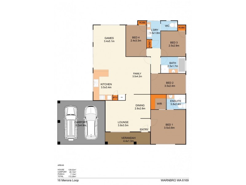 16 Menora Loop, Warnbro WA 6169 Floorplan