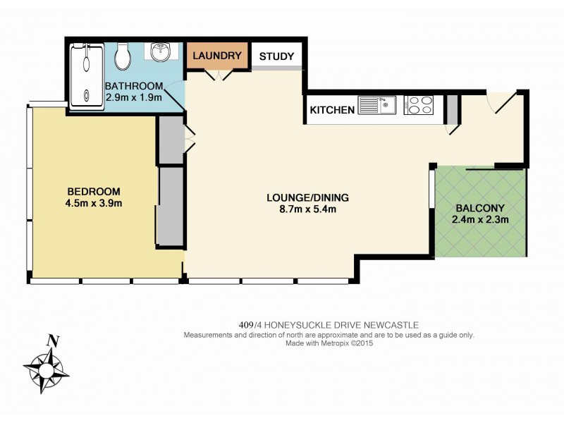 409/4 HONEYSUCKLE DR, Newcastle NSW 2300 Floorplan