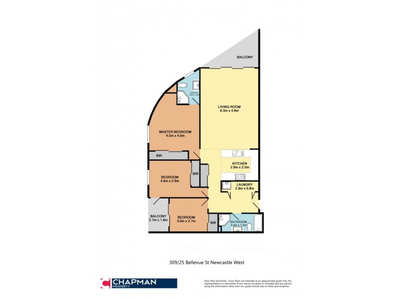 309/25 Bellevue Street, Newcastle West NSW 2302 Floorplan