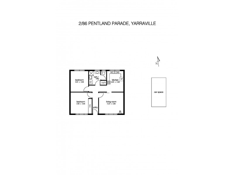 2/86 Pentland Parade, Yarraville VIC 3013 Floorplan